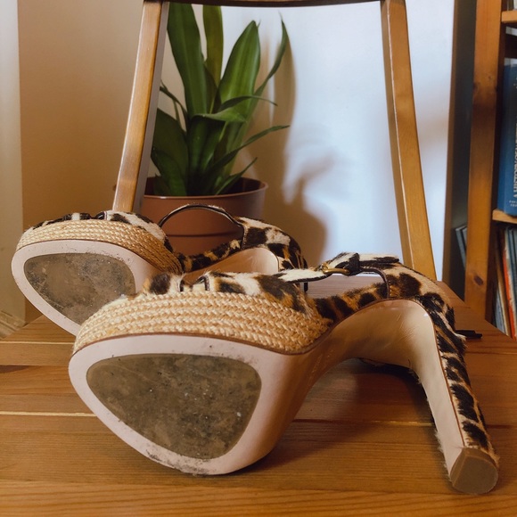 Miu Miu Leopard Print Platform Heels 37.5 HL - Picture 4 of 5